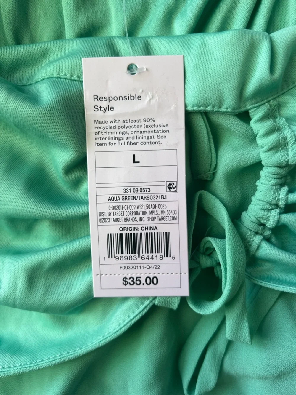 NWT Wild Fable Women’s Sleeveless High-Low Hem Chiffon Dress | Aqua Green Size L - Picture 8 of 11